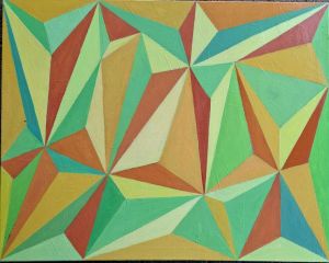 Josip Rubes, Geometric sbstr., 2025., oil on canvas, 80x100 cm